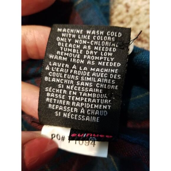 Volcom Button Up Shirt Mens Small Teal Red Classic Fit Plaid Cotton Flannel - Picture 11 of 11